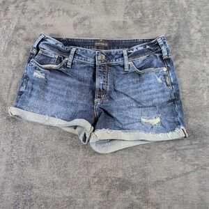 Silver Jeans Women's Suki Cuffed Jean Shorts 33
